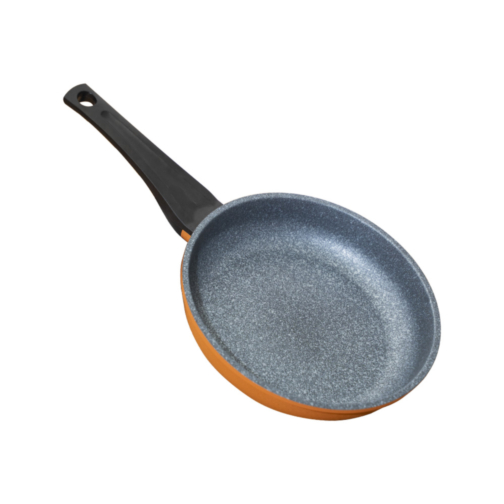 Chảo rán màu cam chống dính lòng sâu phủ đá đường kính 20cm Hàn Quốc Korea KUCHEN VULCAN STONE